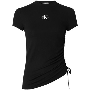 Vêtements Femme T-shirts manches courtes Calvin Klein Jeans T shirt  femme Ref 53604 BEH noir Noir