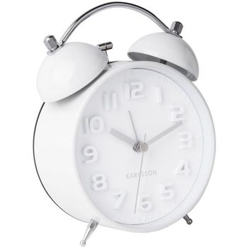 Maison & Déco Horloges Karlsson Horloge réveil rétro Mr. White - Diam. 11 cm Blanc
