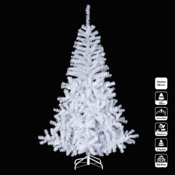 Maison & Déco Décorations de noël Féérie Lights & Christmas Sapin de noël Luxe - 1,8 m Blanc