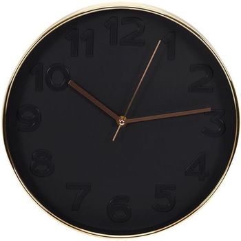 Maison & Déco Horloges Oreillers / Traversins Horloge ronde Deco Chic - Diam. 30,5 cm Noir