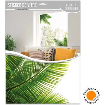 Maison & Déco Stickers Sud Trading Sticker de vitre Feuilles de palmier Vert