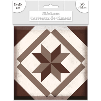 Décoration De Noël - Petit Stickers Toilinux Lot 2x 6 Stickers carreaux de ciment Losange - 15 x 15 cm Marron