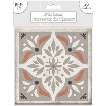 Décoration De Noël - Petit Stickers Toilinux Lot 2x 6 Stickers carreaux de ciment Losange - 15 x 15 cm Taupe