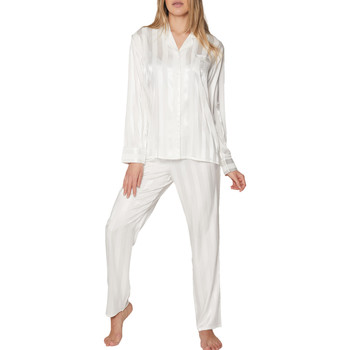pyjamas / chemises de nuit admas  pyjama tenue d'intérieur chemise et pantalon satin stripes 
