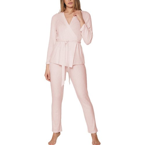 Vêtements Femme Top 3 Shoes Pyjama tenue d'intérieur pantalon top croisé Elegant Line Rose