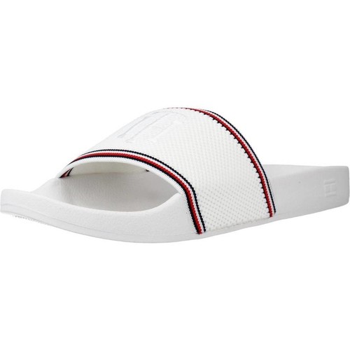 Chaussures Femme Tongs Tommy Hilfiger KNITTED POOL SLIDE Blanc
