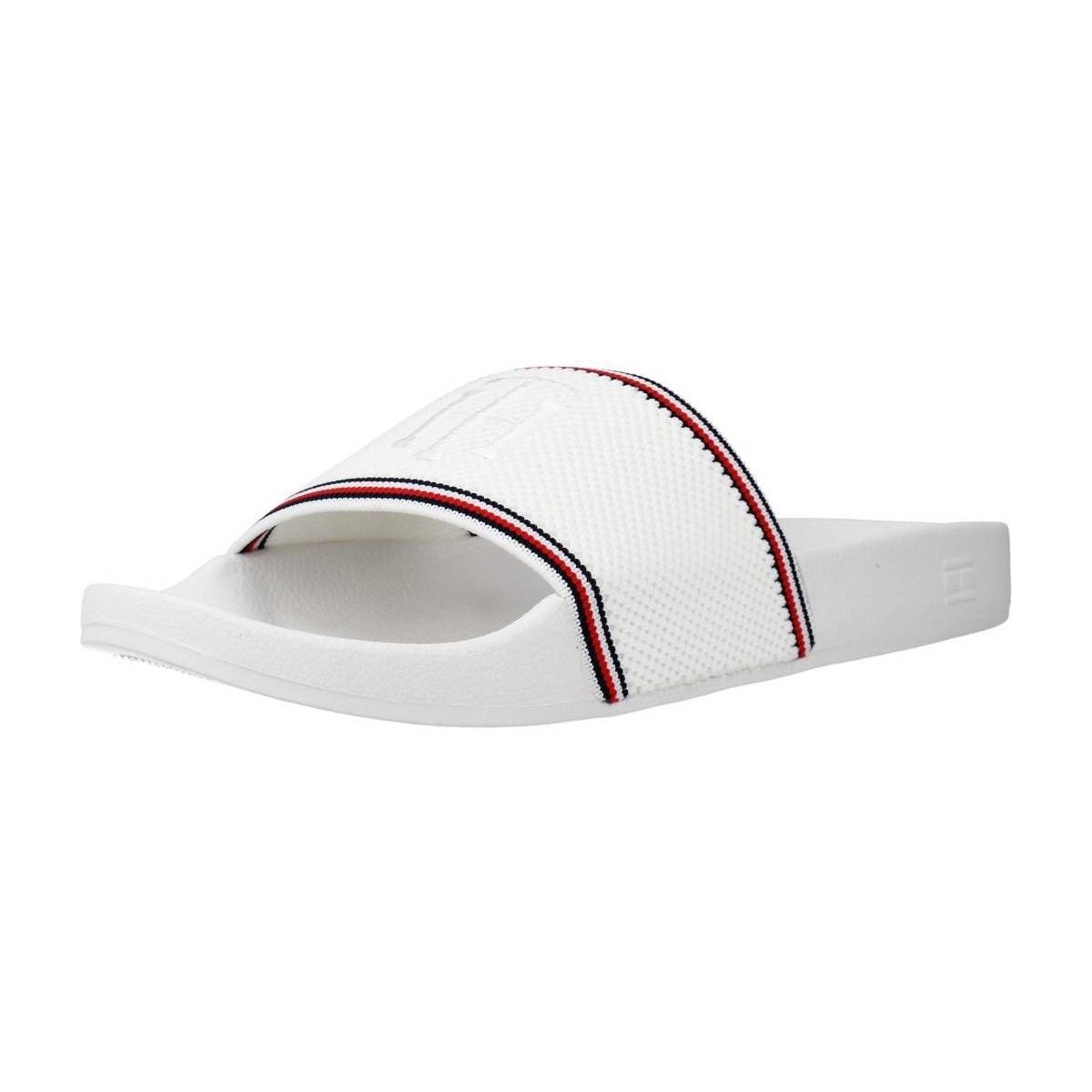 Chaussures Femme Tongs Tommy Hilfiger KNITTED POOL SLIDE Blanc