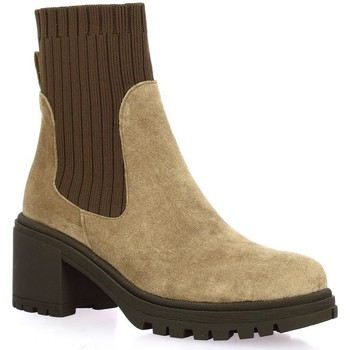 Chaussures Femme Boots YOUR Reqin's Boots YOUR cuir velours Beige