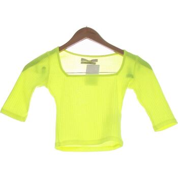 Vêtements Femme Tops / Blouses Pull And Bear Top Manches Courtes  34 - T0 - Xs Jaune