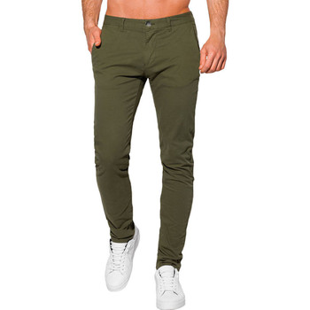 Vêtements Homme Chinos / Carrots Monsieurmode Pantalon chino homme Pantalon 1090 vert kaki Vert