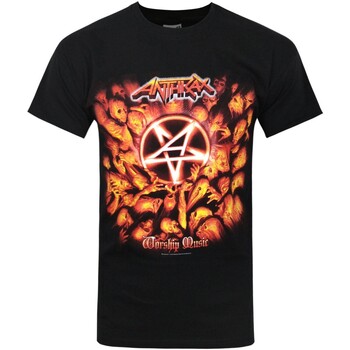 Vêtements Homme T-shirts manches longues Anthrax Worship NS4030 Noir