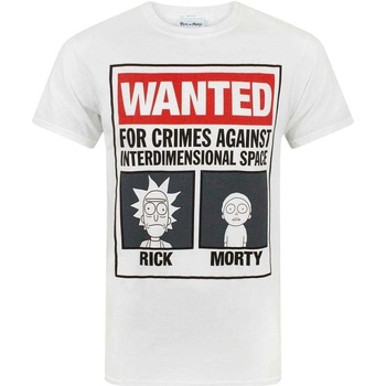 Vêtements Strada T-shirts manches longues Rick And Morty Wanted Blanc