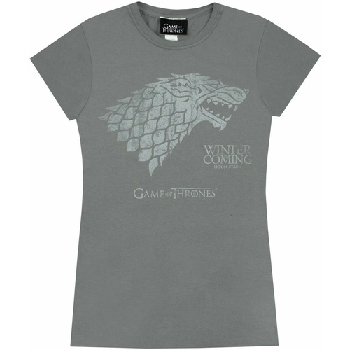 Vêtements Femme T-shirts manches ring-detail Game Of Thrones Winter Is Coming Gris