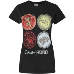 Vêtements Femme T-shirts manches longues Game Of Thrones House Crests Noir