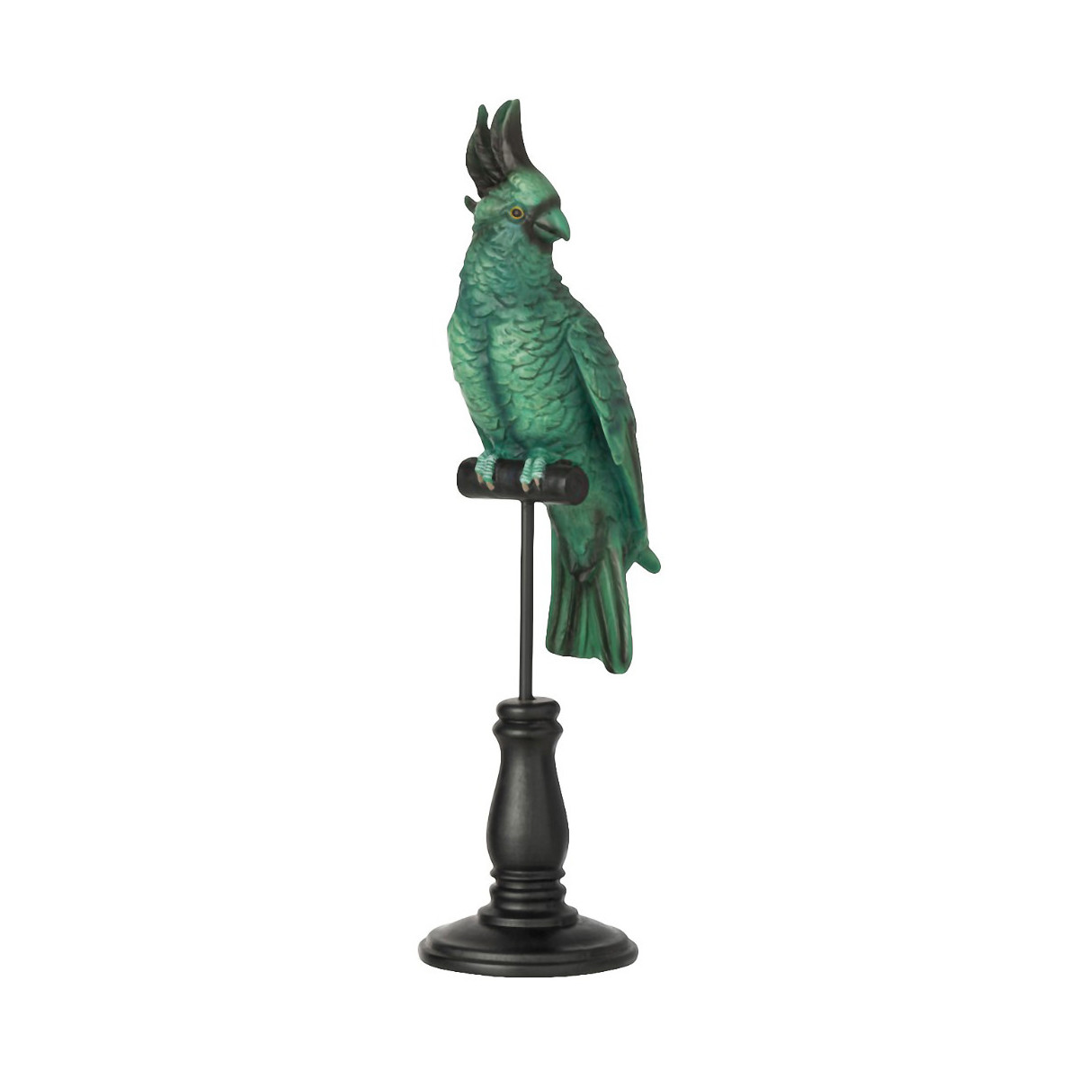 Maison & Déco Statuettes et figurines Jolipa Figurine perroquet sur son perchoir en résine Vert