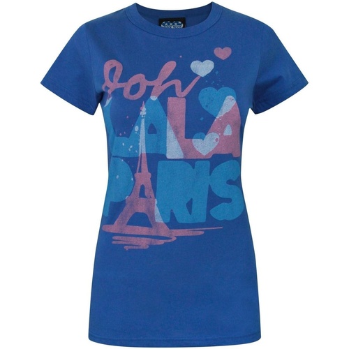 Vêtements Femme T-shirts manches longues Junk Food Ooh Lala Paris Bleu