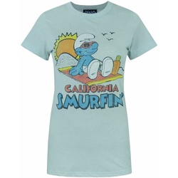 Vêtements Femme T-shirts manches longues Junk Food California Smurfin' Bleu