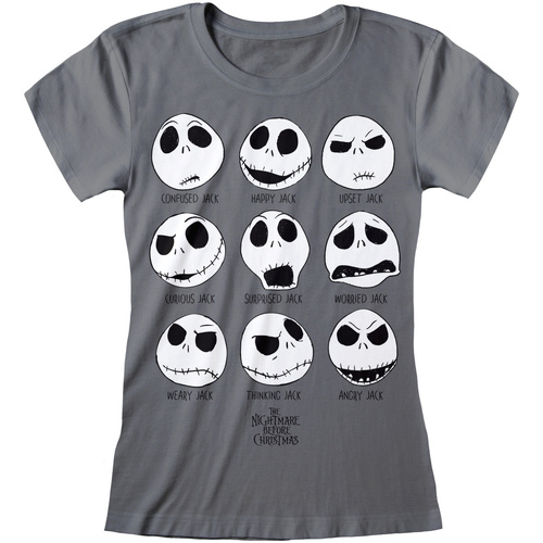 Vêtements Femme T-shirts manches longues Nightmare Before Christmas HE154 Gris