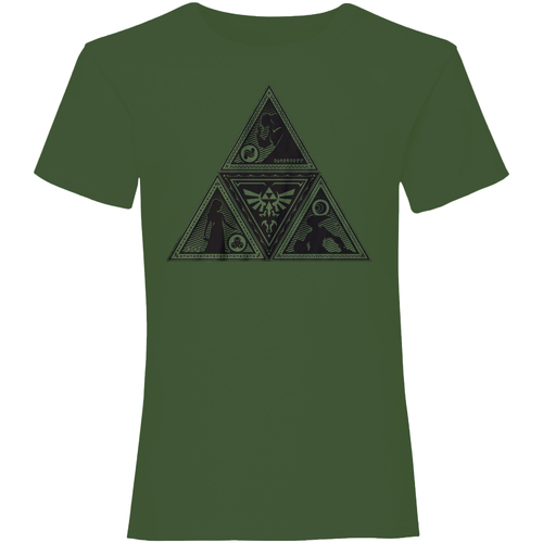 Vêtements T-shirts manches longues Nintendo Triforce Vert