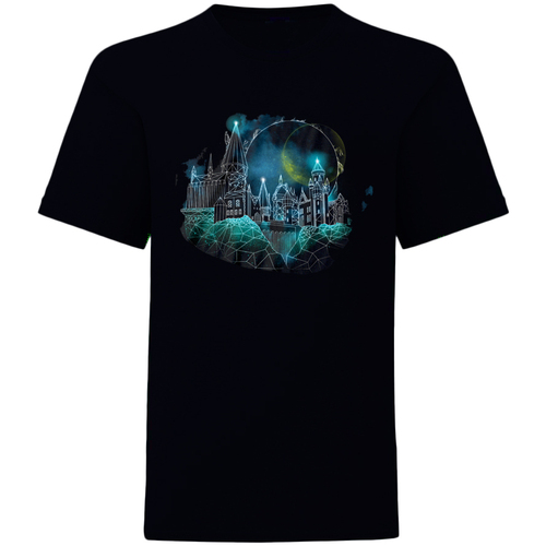 Vêtements T-shirts manches longues Harry Potter Hogwarts Noir
