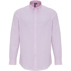 Vêtements Homme Chemises manches longues Premier PR238 Blanc / rose