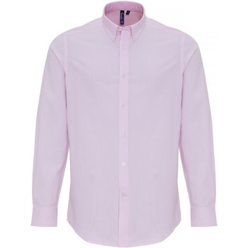 Vêtements Homme Chemises manches longues Premier PR238 Blanc / rose