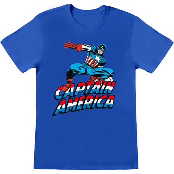Vêtements T-shirts manches longues Captain America  Bleu