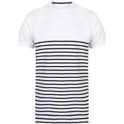 Vêtements T-shirts & Polos Front Row FR135 Blanc / bleu marine