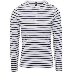 Vêtements Femme T-shirts manches longues Premier PR318 Blanc / bleu marine