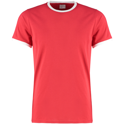Vêtements Homme T-shirts manches longues Kustom Kit Ringer Rouge