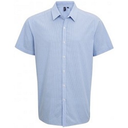 Vêtements Homme Chemises manches courtes Premier PR221 Bleu clair / blanc