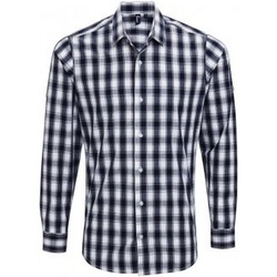Vêtements Homme Chemises manches longues Premier PR250 Blanc / bleu marine