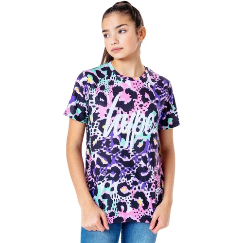 Vêtements Fille T-shirts manches longues Hype Chic Animal Violet