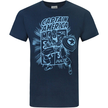 Vêtements Homme T-shirts manches longues Captain America  Bleu