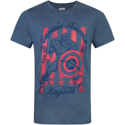 Vêtements Homme T-shirts manches longues Captain America Living Legend Bleu