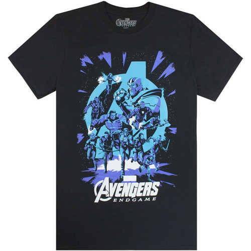 Vêtements Homme Shark embroidered short sleeved T-shirt Avengers NS5378 Noir
