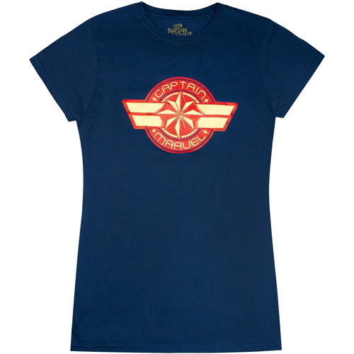 Vêtements Femme T-shirts manches longues Captain Marvel  Bleu