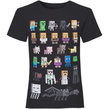 Vêtements Fille T-shirts manches longues Minecraft  Noir