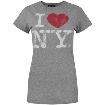 Vêtements Femme T-shirts manches longues Junk Food I Love New York Gris