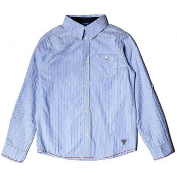 Vêtements Enfant Chemises manches longues Guess Chemise junior L83H06WAB40 bleu rayé Bleu