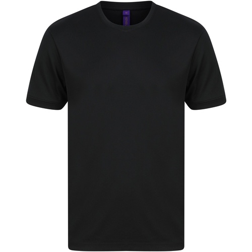 Vêtements Homme T-shirts manches longues Henbury HiCool Performance Noir