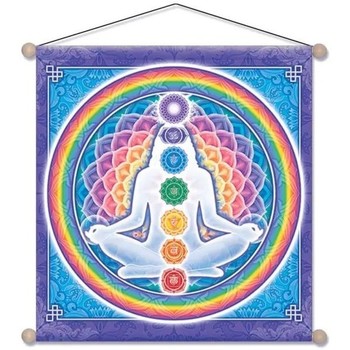 Tapis De Yoga Gris 1250 G Tableaux / toiles Phoenix Import Étendard à suspendre Chakras 37 cm Multicolore