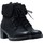 Chaussures Femme Boots à Lacet Et Boucle Bottines PI4541 Noir