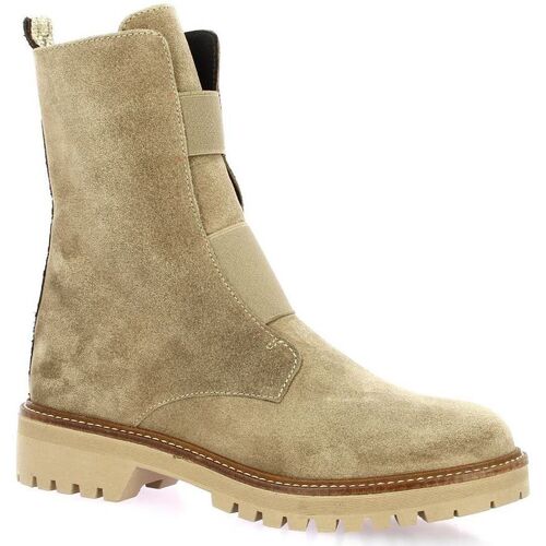 Chaussures Femme Boots YOUR Reqin's Boots YOUR cuir velours Beige
