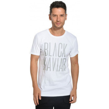 Vêtements T-shirts & Polos Black Kaviar Tee-shirt homme GASIC noir/blanc Blanc
