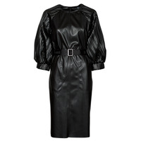Vêtements Femme Robes courtes Karl Lagerfeld FAUX LEATHER DRESS Noir