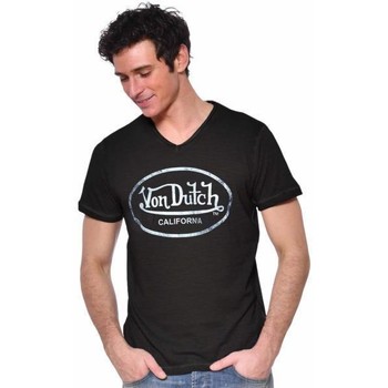 Vêtements Homme T-shirts manches courtes Von Dutch T-shirt Col V Homme Coton TVCRON Noir Noir