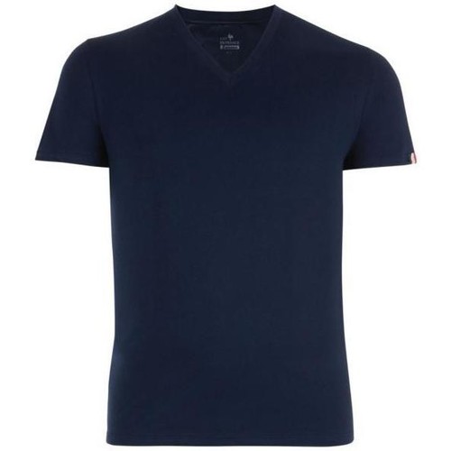 Vêtements Homme T-shirts & Polos Eminence T-shirt Col V Homme FAIT EN FRANCE Bleu