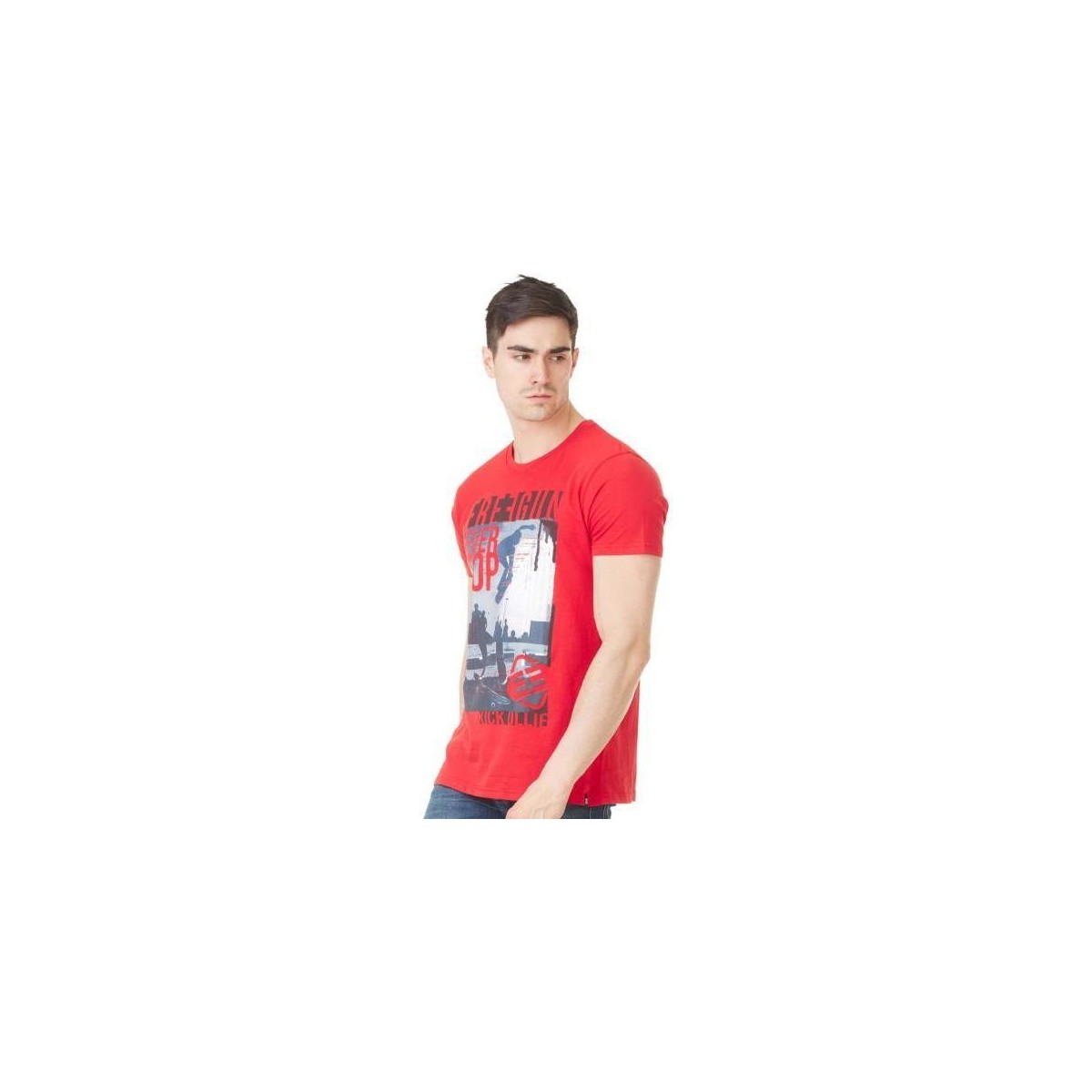 Vêtements Homme T-shirts & Polos Freegun T-shirt Col rond Homme Coton TSCSTO Rouge Rouge