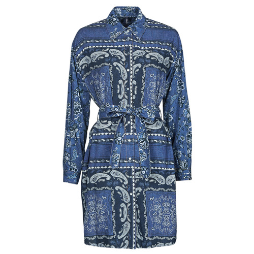 Vêtements Femme Robes courtes Liu Jo ABITO CAMICIA DEN.BLUE PRINTS WASH BLEU